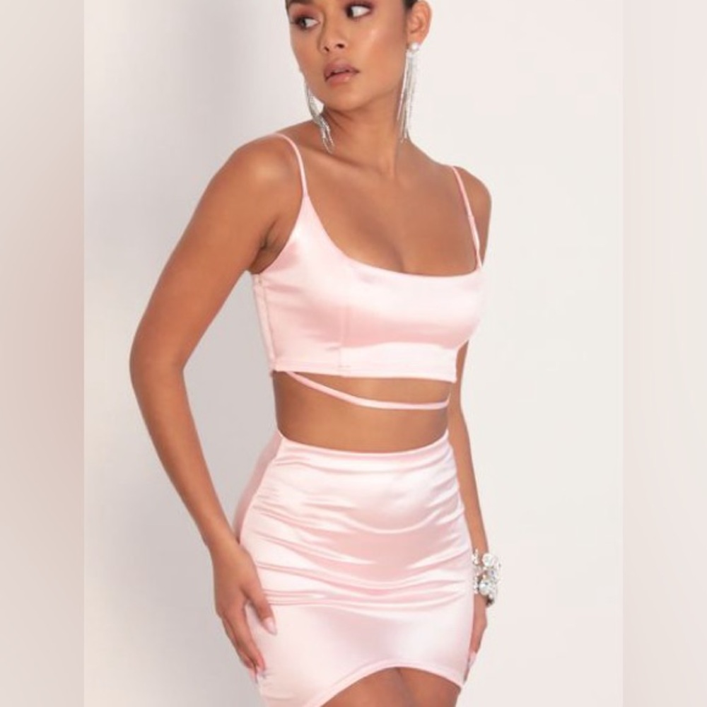Lucy in the Sky Celeste Satin Edge Set in Light Pink